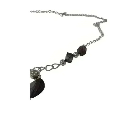 Women’s  necklace with black acrylic stones - Picture 3 of 5